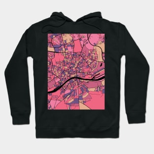 Frankfurt Map Pattern in Purple & Pink Hoodie